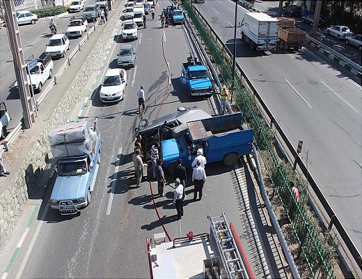 برخورد شدید سه دستگاه خودرو یک مصدوم به جای گذاشت